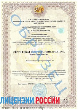 Образец сертификата соответствия аудитора №ST.RU.EXP.00006174-1 Урень Сертификат ISO 22000
